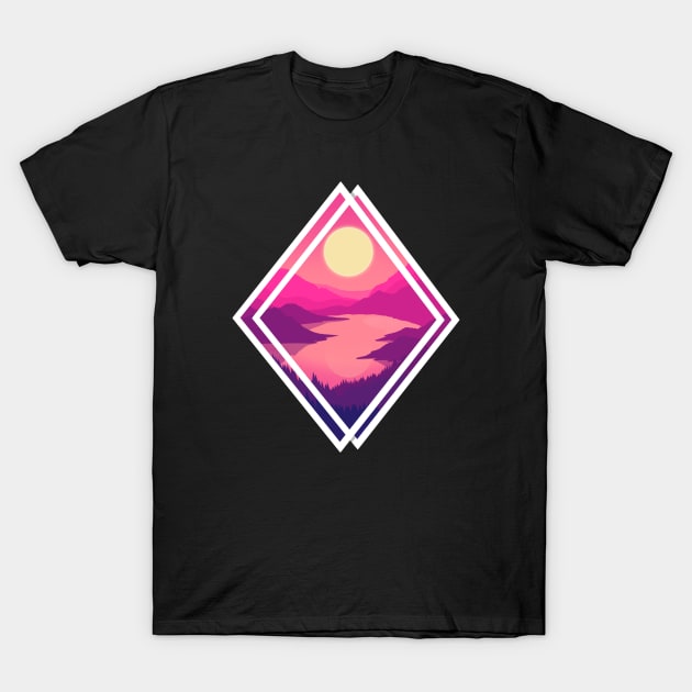 Vaporwaves Sunset 2 T-Shirt by Justanos